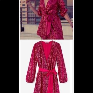 EXPRESS X OLIVIA CULPO SEQUIN WRAP DRESS